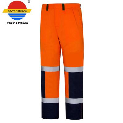 China Reflective Mens Vis Work Trousers Orange High Visibility Hi Work Wear Cargo Pants for sale