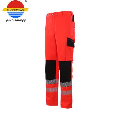 China Factory Wholesale EN471 Hi Vis Traffic Road Reflective Safety Reflective Pants With Knee Pad Pocket for sale