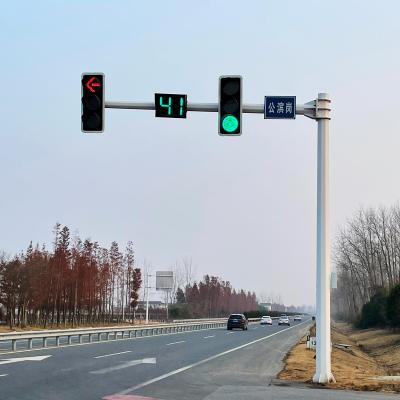 China Road Safety Traffic Pole Post Supervising Pole with Cantilever and Traffic Lights for sale