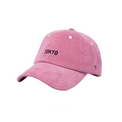 China COMMON logo corduroy custom embroidery dad baseball caps fashion high quality unstructured dad hats for sale