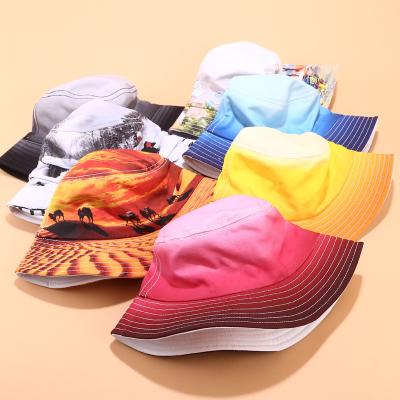 China Striped Polyester Golf Unisex Extra Large Hawaii Beach Print Suit Bucket Hats Pastel Desinged Bucket Hats for sale