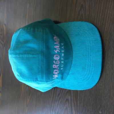 China JOINT Vintage 5 Panel Baseball Cap Corduroy Custom Rope Single Camp Hat Tie Up Deconstructured High Crown for sale