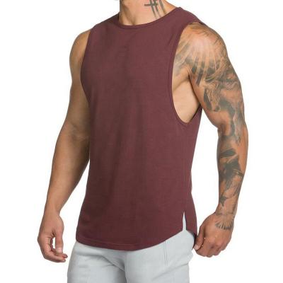 China Custom Private Label Anti-pilling Cotton Breathable Sleeveless Loose Sports Tank Top Mens Gym Vest for sale