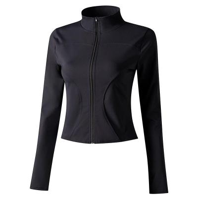 China Yoga Jacket Breathable Coat Flexible Active Wear Women Zipper Casual Gym Sports Fitness Jackets With Thumb Holes for sale