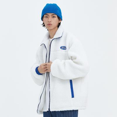 China Polyester Backing Collar Pocket Winter Thick Warm Coat Men Sherpa Fleece Custom Made Jackets for sale