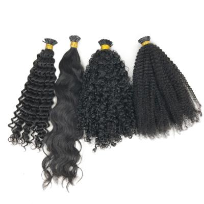 China Curly Curly Hot Selling Raw and Unprocessed Indian Temple Curly Curly Keratin Extensions I Curly Hair Tip for sale