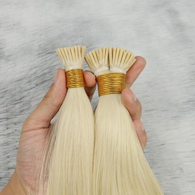 China Silky straight wave 1 gram i tip hair extensions color blonde hair i tip hair extension for white woman for sale