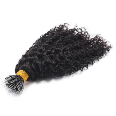 China Grade 3B Virgin Human Ring Hair Extension Nano Curly Brazilian Curly Hair Extension 10a for sale