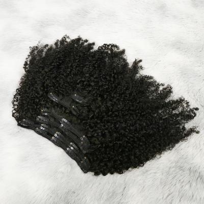 China 2021 Curly Hair Clip Ins Popular Indian Hair Curly Curly Clip In Hair Extensions Curly Clip In Hair Extensions for sale