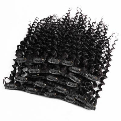 China Wholesale 100% Curly Hair Natural Indian Raw Virgin Hair Soft and Smooth Kinky Curly Wave Clip in for sale