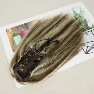 China Wholesale Silky Straight Wave Clip In Colored Brazilian Remy Drawstring Ponytail Human Hair for sale