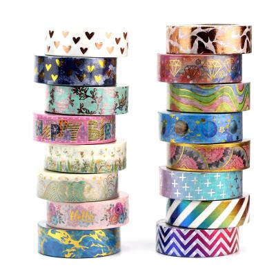 China Wholesale Malaysia Vintage Waterproof Tape Washi Paper Tape Printing Gold Foil Custom for sale