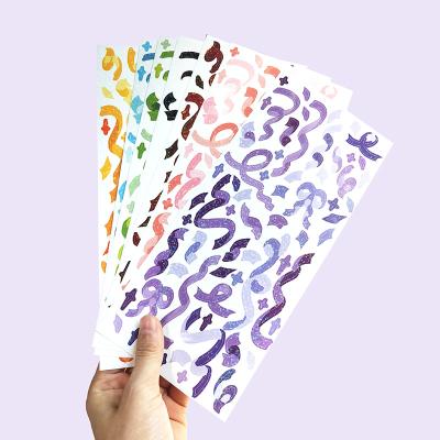 China Etc. printed customize holographic foil vinyl glitter stickers with sparkle lamination for sale