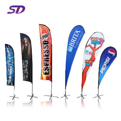 China Hanging Digital Printing Polyester Advertising Flying Beach Flag Banner , Flag Beach for sale