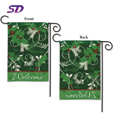 China 2022 New Product Promotion Customized Sublimation Hanging Christmas Yard Flag With Pole for sale