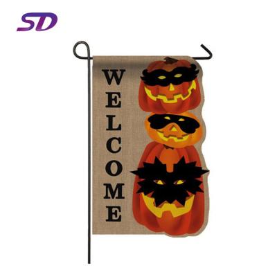 China New Design High Quality Hanging Customized Halloween Sign Autumn Garden Flag for sale