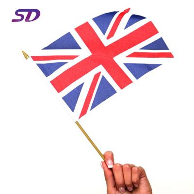 China Various hanging promotional goods using United Kingdom hand flag, England hand flags, waving hand flag double sides for sale