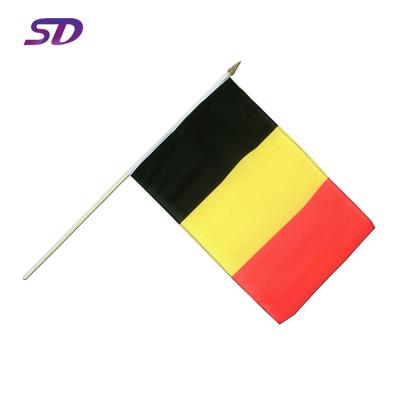 China Factory Direct Wholesale Stick Car Wash Hand Hanging Custom Flags, Belgium Hand Held Flags, Car Wash Flag for sale