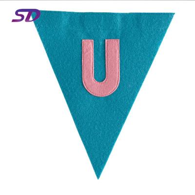 China FLYING Promotion Advertising Sports Custom Felt Triangle Flag Pennant for sale