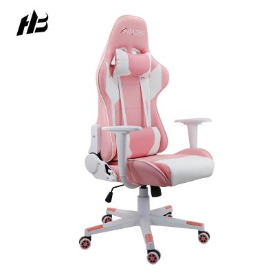 China New Design Computer Gaming Chair RGB Leather Ergonomic Rotating Pink Gaming Chair With Footrest And Massage for sale