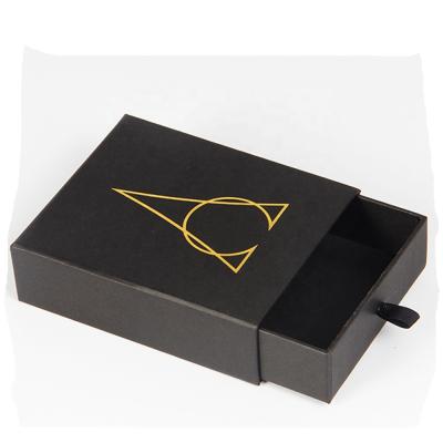 China Recycled Materials Black Cardboard Box And Sleeve With Custom Foil Stamping Logo for sale