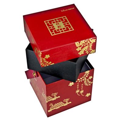 China Recycled Luxury Custom Logo Mooncake Paper Cardboard Packaging Gift Box And Materials Color Printing for sale