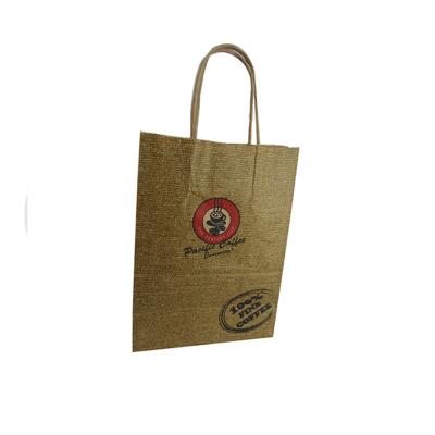 China Recycled Materials Brown Kraft Paper Shopping Bag With Twisted Paper Handle for sale