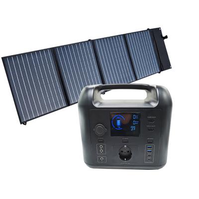 China AC 110V 220V 500w LiFePo4 Output Portable Emergency Power Supply Power Station Portable Solar Power Station Type 12V for sale