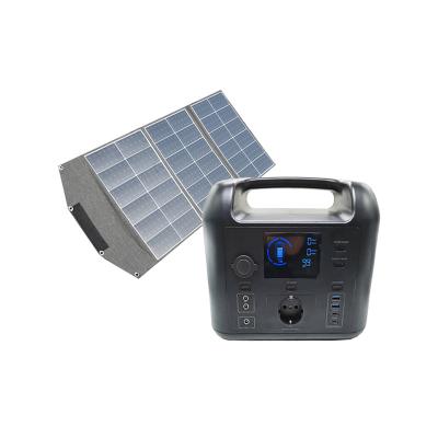 China New Arrival Portable AC 500w LiFePo4 Output Backup Power Supply Power Station Type C Portable Solar Generator 12V for sale