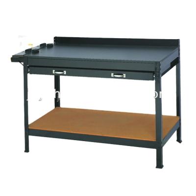 China Material of Construction Shops Heavy Duty Metal Work Table With Bench Clamp for sale