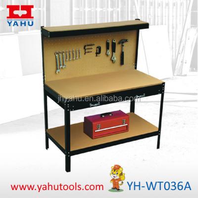 China Commercial Furniture Steel Work Table With Drawer And Peg Board for sale