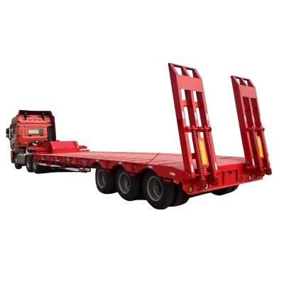 China Gooseneck Flat Low Line 6 Axle Flat Semi Trailer 3 Semi Trailer Factory Direct Sales for sale