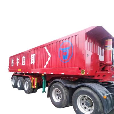 China Truck Trailer Well Design 3 Axles Dump Semi Trailer Tipper Rear End Dump Trailer for sale