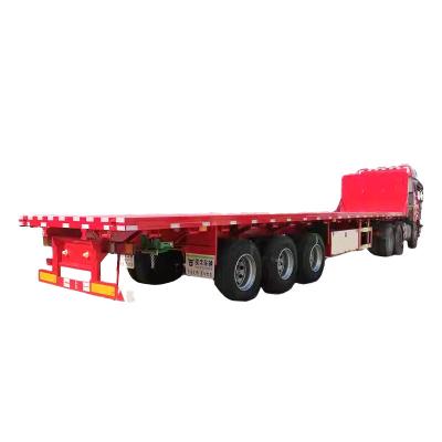 China Professional Flatbed Semi Trailer 3 Axle Flatbed Semi Trailer Good Quality Semi Trailer Truck 2022 Flat Bed Trailer for sale