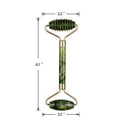 China Natural. Multifunctional. Goods. Portable Dual Head Stone Jade Facial Roller Custom Logo Jade Roller Green XiuYan Cosmetics For Skin Tightening for sale