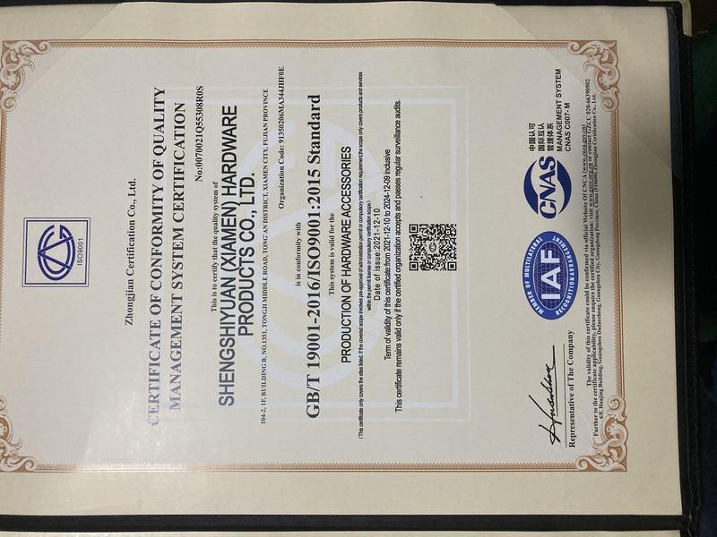 ISO9001 - Sheng Shi Yuan (Xiamen) Hardware Products Co., Ltd.