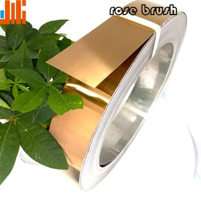 China Elevator/kitchen/indoor Advertising word stainless steel strip/tape/coil/beltSUS201/304Golden/rose/black/sliver/mirror/brush/hairline for sale