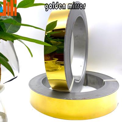 China Elevator/kitchen/indoor golden color  stainless steel strip/tape/coil/belt SUS200/300 8kmirror/brush/hairline Advertising word/logo material for sale