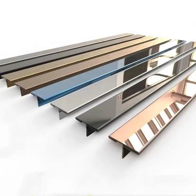 China Modern Customized 304 Stainless Steel V-Shaped T-Shaped U-Shaped Tile Decorative Strip  Wall and Ceiling Decoration Strip for sale