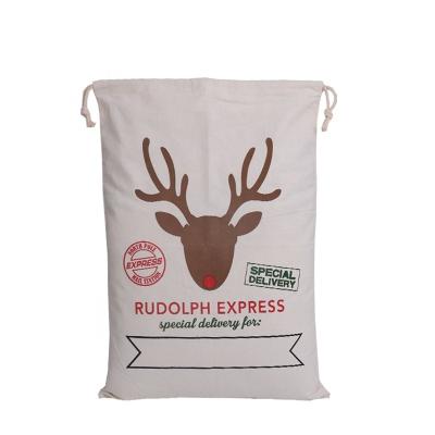 China Large Kids Christmas Candy Gift Bags Reindeer Santa Bags Eco - Friendly And Reusable For Christmas Party Supplies for sale