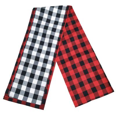 China Classic Style Christmas Table Runners Cotton Buffalo Check Waterproof Reversible Reversible Table Runners for Christmas Party Dining Table for sale