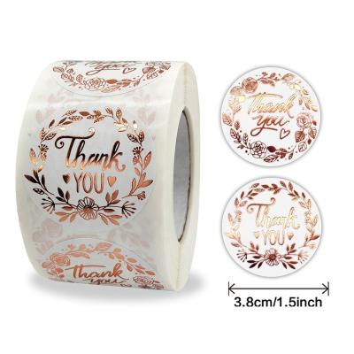 China Cheap Decorative Waterproof Thank You Exquisite Self-adhesive Label Stickers Rolls for sale