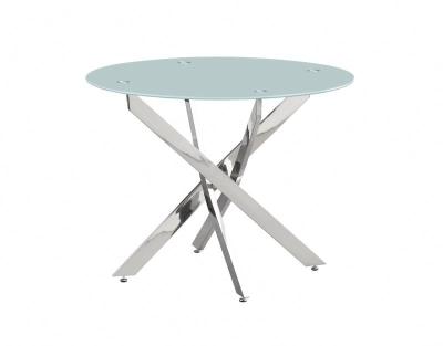 China Adjustable (height) modernization imported stainless steel furniture farmhouse small round stainless steel dining table for sale