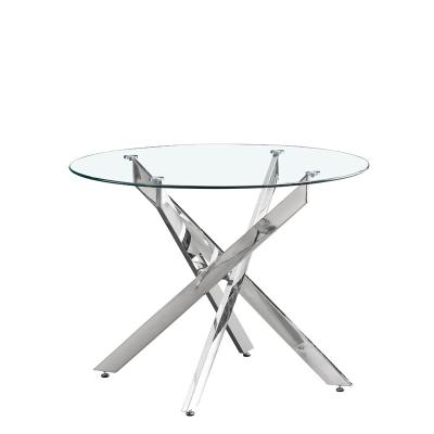 China Stainless Steel Adjustable Modern Italian French Round Modern Design Apartment Furniture (Height) Dining Table for sale