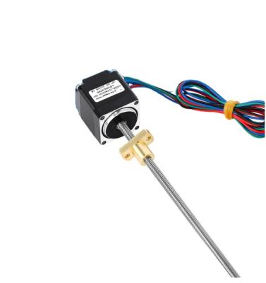 China 28mm NEMA 11 Mini Threaded Rod Micro Linear Screw Stepper Motor With T5*4 Lead Screw 28HS30-200T54 for sale