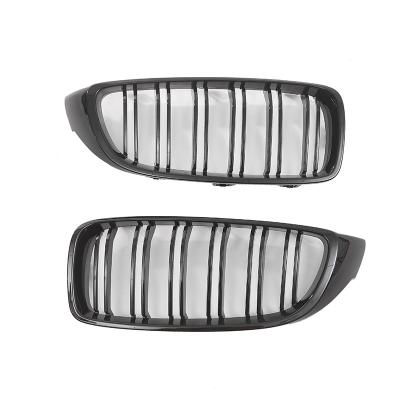 China ABS For BMW F32 Two-Line Facelift 4-Serie Front Kidney Grille Gloss Black 2013-2020 for sale