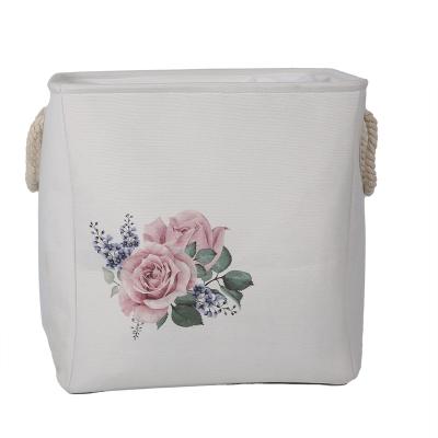 China New Fashion Clothes Storage Sustainable Dirty Cloth Hamper Colapsible Polyester Laundry Hamper With Handles for sale