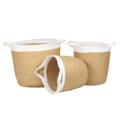 China Viable Hot Selling Storage Basket Clothes Storage Basket Handwoven Felt Laundry Basket for sale