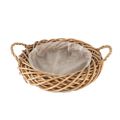 China New CLASSIC woven indoor flowerpot flower pot desktop decoration natural potting flowerpot wicker for sale