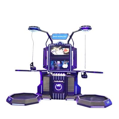 China 2 players interactive vr system 9d vr machine standing game platform with skiing/boxing game L3250*W1500*H2500mm for sale